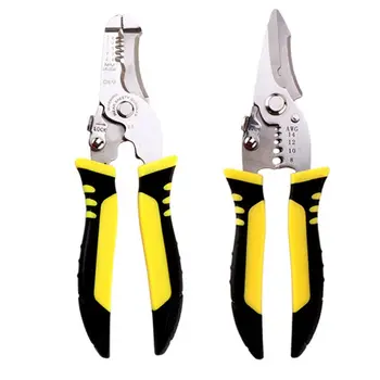 Многофункционални Клещи за източване на Кабели Кабелен нож Клещи с игольчатым накрайници Клещи зачистной ръчни инструменти Гумена дръжка за електрозахранване