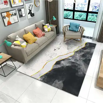 Модерен абстрактен голям килим с принтом, скандинавски геометричен килим, хол, мека фланелевый нощни мат, мат пол, спалня, антре