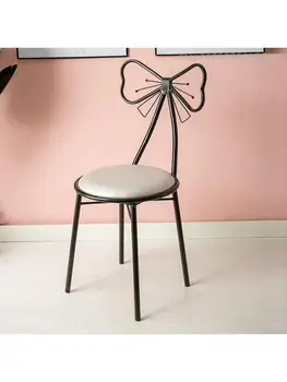 Модерен минималистичен тоалетка маникюр, стол net red ins спалня за момичета с облегалка и лък скандинавски стол за грим