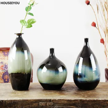 Модерни керамични вази, ръчно изработени Изкуството на украса на дома Декоративни вази титуляр за хранене, хол Аксесоари за Украса