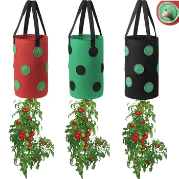 Нетъкан материал, 12 дупки, чанти за отглеждане на зеленчуци, картофи, 1 бр. чанта за отглеждане на ягоди, вертикална подвесная за градина и оранжерия