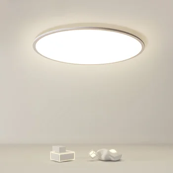 Нова подвесная ультратонкая кръгла лампа за хранене, Просто модерна минималистичная модел в скандинавски стил, офис полилеи, лампа за декорация на дома