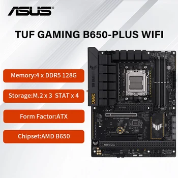 Новата дънна платка на ASUS TUF GAMING B650-PLUS WIFI с жак AMD AM5, 4 x DIMM, макс. 128 GB DDR5