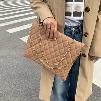 Новата пролетно чанта през рамо, модерен регистрирани чанти през рамо от изкуствена кожа за жени, големи чанти-пликове и кесии