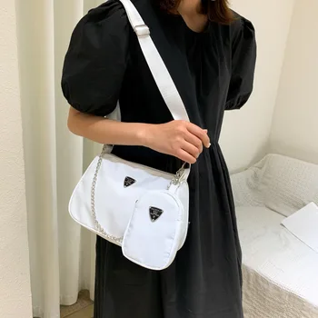 Нови ретро дамски чанти през рамо със стил полумесец с веригата под мишниците, дамски чанти на рамо, женски висококачествени квадратни чанти