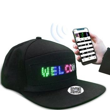 Програмируеми приложение шапки с led съобщения, светещ спортна шапка за парти, светеща led подсветка, USB-акумулаторна шапка и шапка с led дисплей