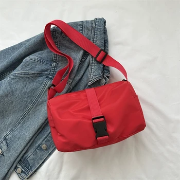 Прости найлонови дамски чанти през рамо, чанти голям капацитет, дамски ежедневни чанти-месинджър, дамски квадратна чанта-тоут за пътуване