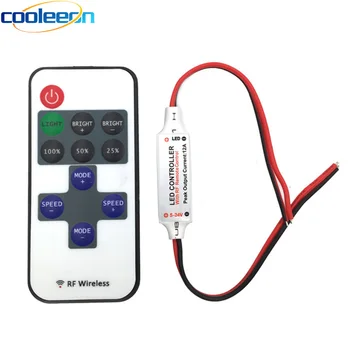 Радиочестотни безжична мини-контролер за led лента, лампи с потъмняване 5, 12, 24, дистанционно управление, Ключ затъмняване dc/Кабелен конектор