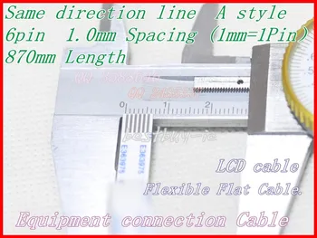 разстояние 1,0 мм + дължина 870 мм + 6 контакти A / линията е една и съща посока на Мека тел FFC Гъвкав плосък кабел. 6P * 1,0 A * 870 мм