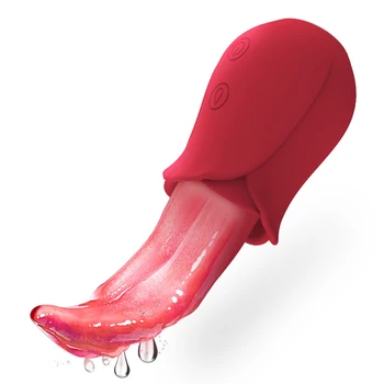 Реалистичен лижущий език, розови вибратори за жени, 10-степенна скоростна кутия, биберони, стимулация на клитора, секс-играчки за възрастни женски двойки