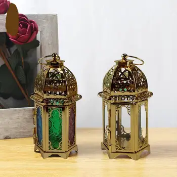 Свещник С гладка повърхност Украшение за фенер Выдалбливают Дизайн Декоративен Свещник в марокански европейски стил Поставка за лампа