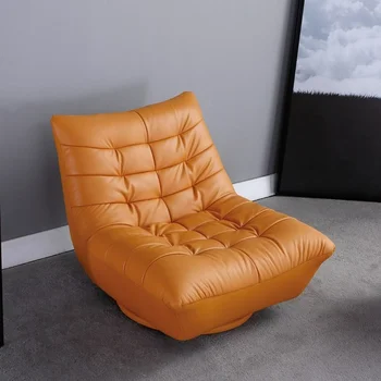 Скандинавски мързелив диван-стол caterpillar, кожени художествени татами за спални, малък семейно лесно луксозно детско одноместное въртящо се кресло за отдих