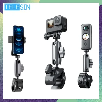Скоба за тръбата на кормилото TELESIN, държач на кука, вълшебна дръжка, алуминиева сплав за екшън-камера, мобилен телефон GoPro Insta360, аксесоар за екшън камери