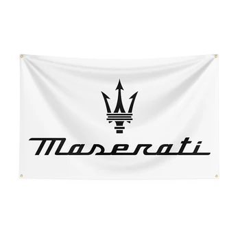 Състезателен флаг Maseratis 90x150 см, банер за състезателен автомобил с принтом от полиестер за декор