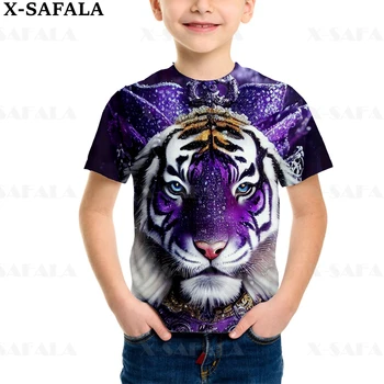 Тигър, домашни любимци, viking, Огнения крал, жестока детска тениска за момчета, блузи с къс ръкав, детски дрехи за момичета, лятна тениска, дрехи за деца - 3