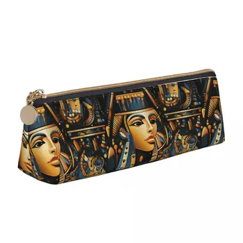 Триъгълен молив случай на Клеопатра, египетския университет мъдрост, голям молив случай с цип за тийнейджъри, Кавайные кожени чанти и калъфи за писалки