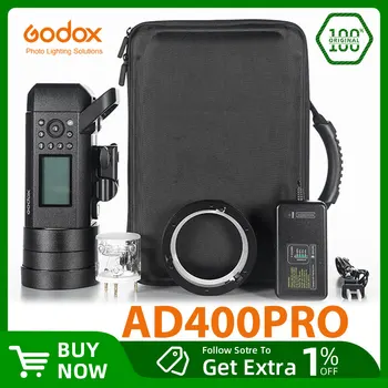 Универсална градинска светкавица Godox 400W AD400 Pro WITSTRO AD400Pro с литиево-йонна батерия TTL HSS и вградена система за безжична комуникация 2.4 G X.