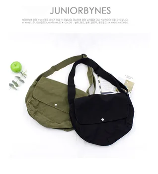 Холщовая чанта през рамо в корейския гора стил, минималистичная однотонная чанта през рамо с едно рамо за жени, ретро чанта-месинджър bolsa