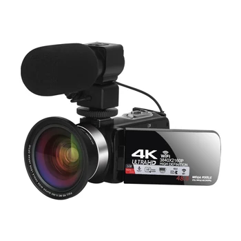 Цифров Фотоапарат Full 4K Youtube Vlog Цифрова Камера на живо Излъчването на Професионални Видеокамери WIFI, Уеб камера е Широкоъгълен Обективен Записващо устройство