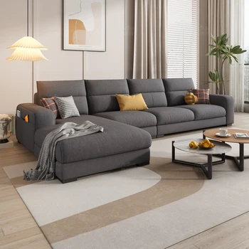 Черен италиански модерен договор диван в скандинавски стил за хол от латекс